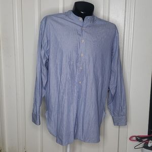 Armani Jeans Blue & White Pinstriped Button Down M